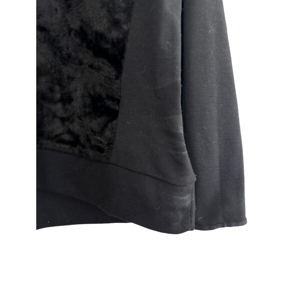 Ellie Tahari Velour Black Sweatshirt M Minimal Luxury Staple Classic Capsule - Picture 4 of 9